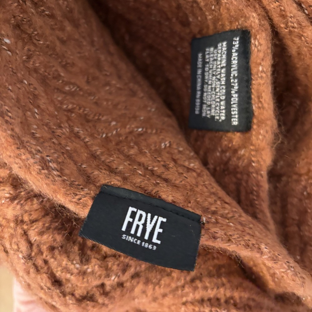 NWT FRYE Faux Mohair Oversized Throw Blanket 50" x 70" Rust Brown Neutral Home - Picture 13 of 14